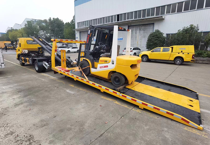 江淮骏铃V7一拖二全落地清障车